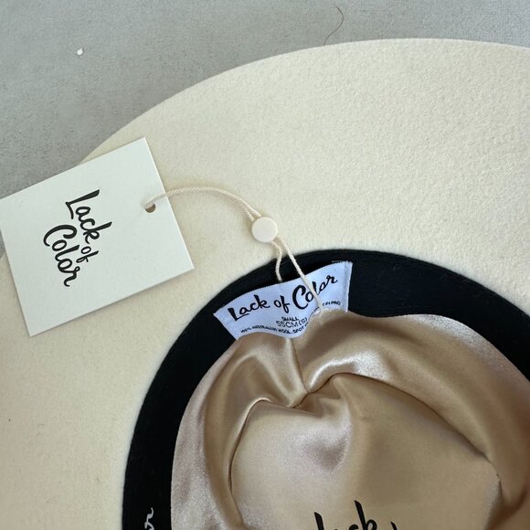 NWT Lack of Color Ivy Beverly Wool Felt Fedora Hat Ivory French Ribbon Band - Picture 5 of 13